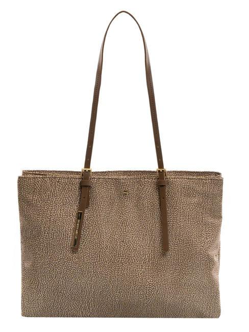 BORBONESE COLE NYLON                          Large shopping bag Beiger sea - Women’s Bags