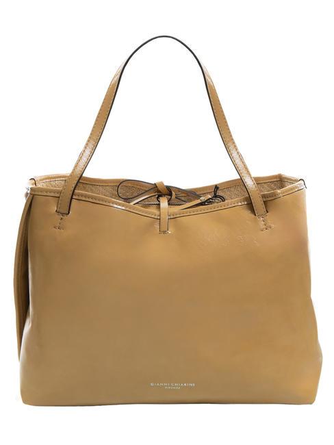 GIANNI CHIARINI RAY Double-sided bag with pouch Nougat - Women’s Bags