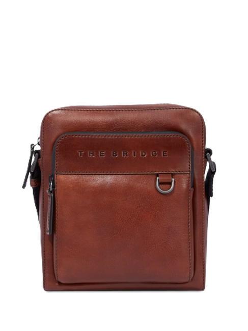 THE BRIDGE DAMIANO  Leather bag Brown / Ruthenium - Over-the-shoulder Bags for Men