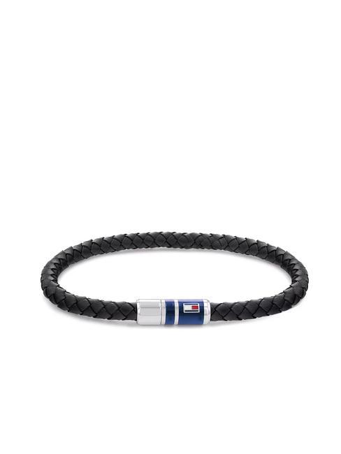 TOMMY HILFIGER CASUAL CORE Leather bracelet black - Men's Bracelets