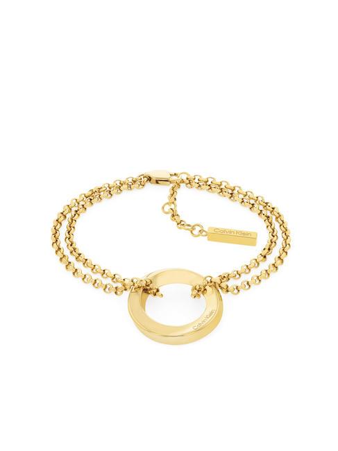 CALVIN KLEIN SCULPTURAL Double strand bracelet with charm gold - Bracelets