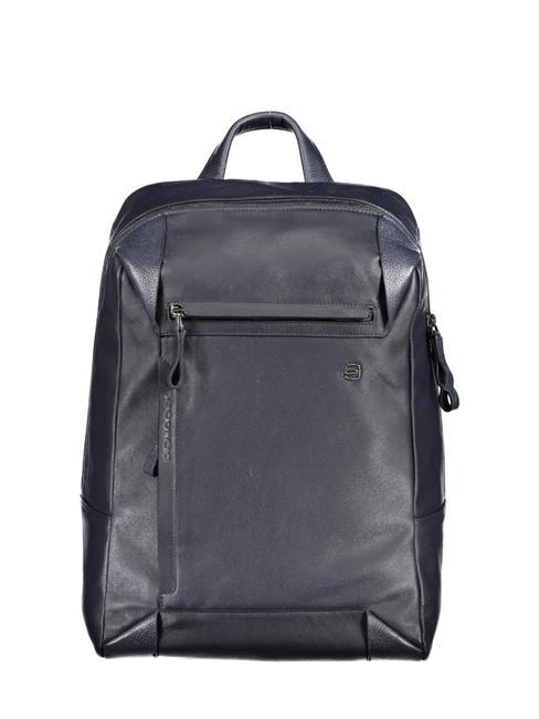 PIQUADRO PAN Leather backpack for 15" pc blue - Laptop backpacks