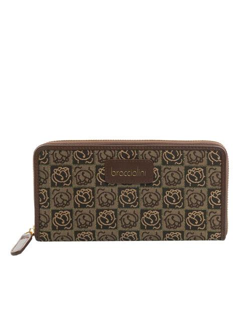 BRACCIALINI MONOGRAM Large zip around wallet brown - Women’s Wallets