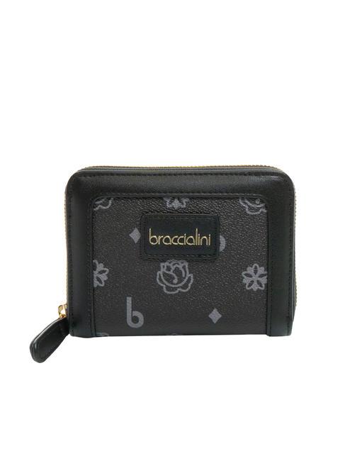 BRACCIALINI MONOGRAM Small zip around wallet black - Women’s Wallets