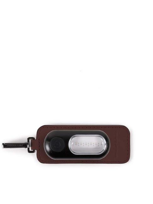PIQUADRO RE START Leather name holder with torch BROWN - Travel Accessories