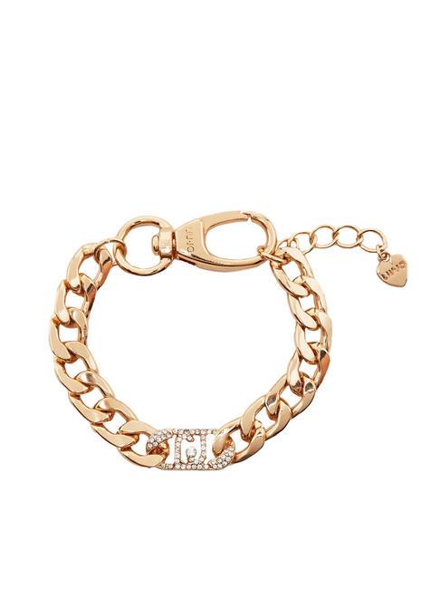 LIUJO CHAIN CRYSTAL LOGO Bracelet gold rose - Bracelets