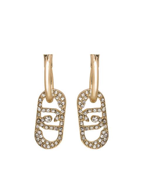 LIUJO CHAIN CRYSTAL LOGO Drop earrings gold rose - Earrings