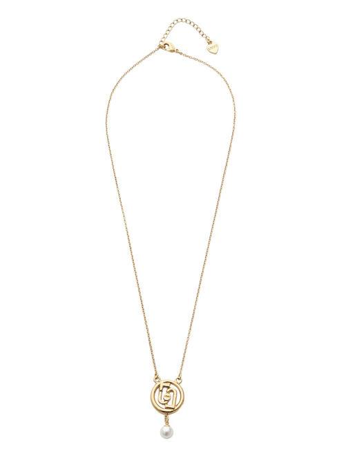 LIUJO LOGO Necklace with pendant and pearl gold rose - Necklaces