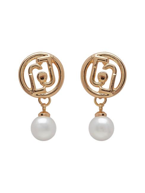 LIUJO PEARL Pearl earrings gold rose - Earrings
