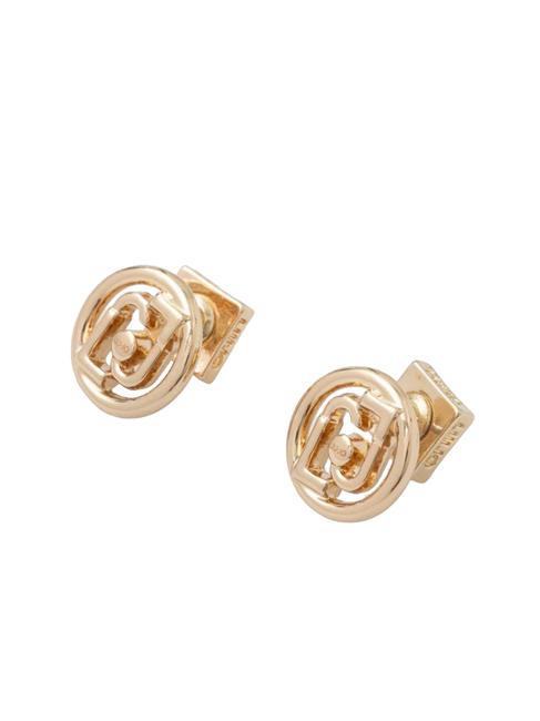 LIUJO ROUND LOGO Earrings gold rose - Earrings