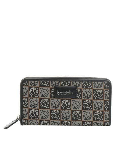 BRACCIALINI MONOGRAM Large zip around wallet multi black - Women’s Wallets