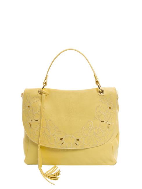 BRACCIALINI SOFIA Leather briefcase bag with shoulder strap yellow - Women’s Bags