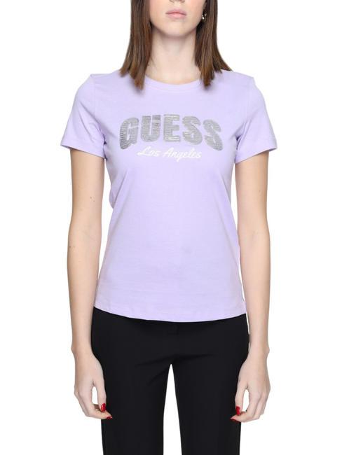 GUESS SEQUINS Cotton T-shirt new light lilac - T-shirt