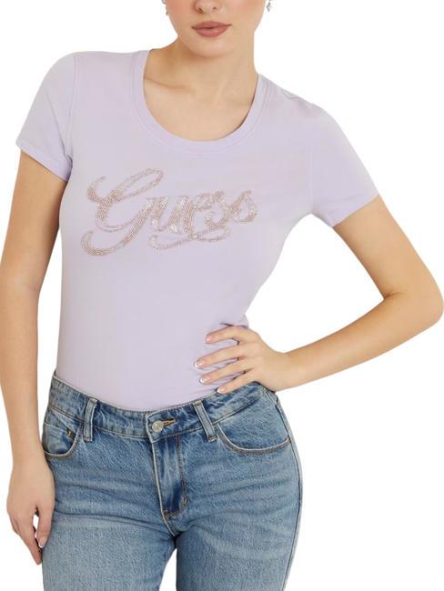 GUESS SCRIPT  Short-sleeved T-shirt new light lilac - T-shirt