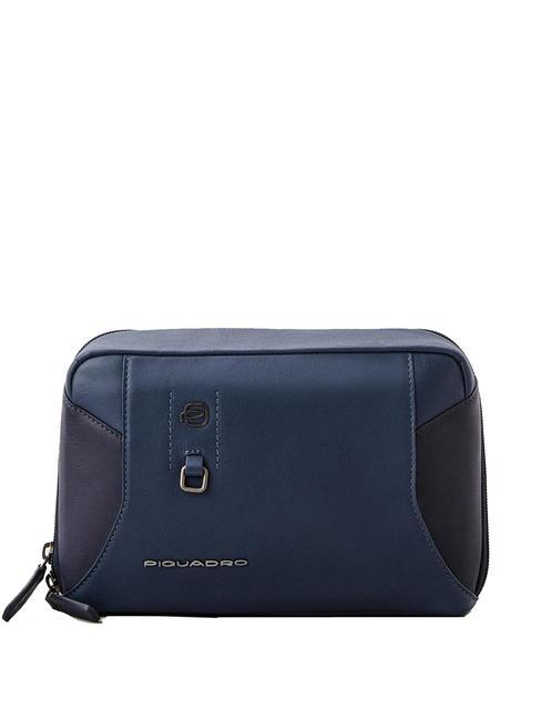 PIQUADRO HAKONE Mini leather shoulder strap blue - Over-the-shoulder Bags for Men