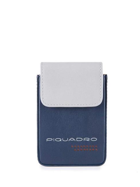 PIQUADRO URBAN Leather card holder BLUE / GRAY - Men’s Wallets