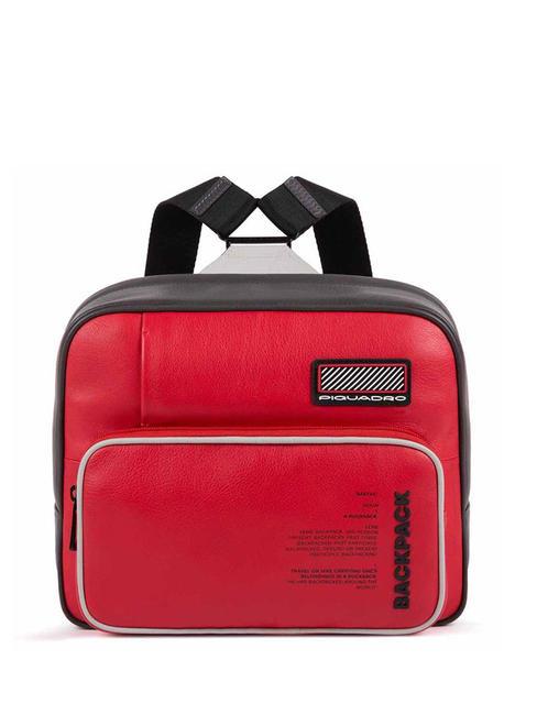 PIQUADRO ERMES Small leather backpack, ipad 11 holder RED - Laptop backpacks