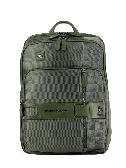 PIQUADRO backpack TOKYO, 15.6 "PC / 11" tablet holder GREEN - Laptop backpacks