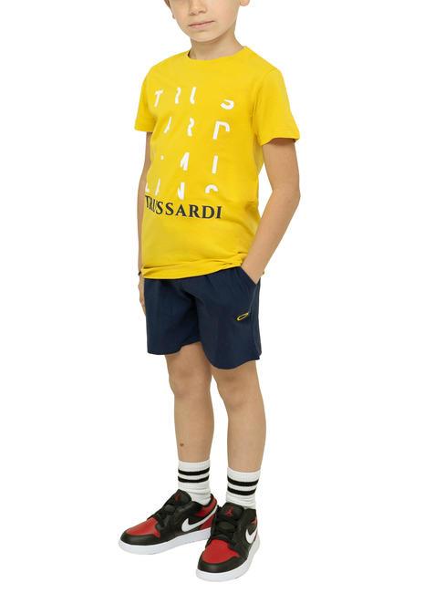TRUSSARDI VIOLA Cotton t-shirt and Bermuda shorts set yellow/ind - Children's tracksuits