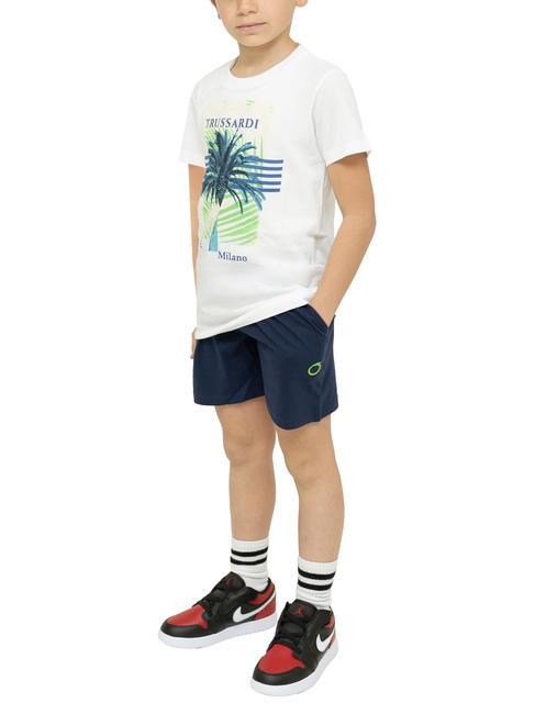 TRUSSARDI MARIS Cotton t-shirt and Bermuda shorts set white/ind. - Children's tracksuits