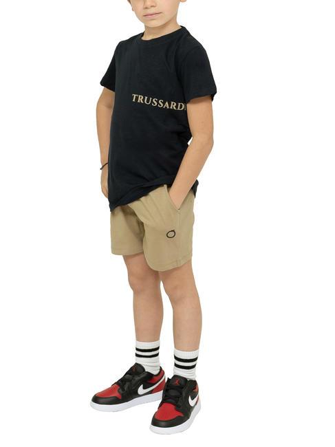 TRUSSARDI PANELLA Cotton t-shirt and Bermuda shorts set blue/sand - Children's tracksuits