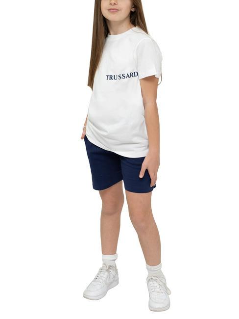 TRUSSARDI PANELLA Cotton t-shirt and Bermuda shorts set white/ind. - Children's tracksuits