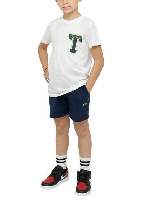 TRUSSARDI POLANCO Cotton t-shirt and Bermuda shorts set white/ind. - Children's tracksuits