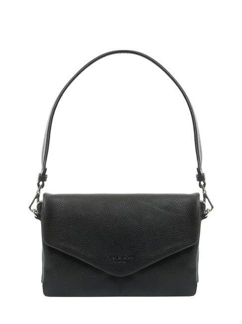 TOSCA BLU MAGNOLIA Leather shoulder bag with flap Black - Women’s Bags