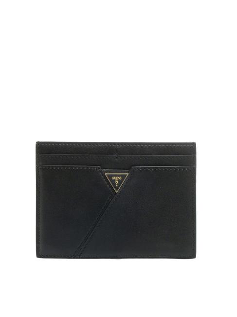 GUESS TRIANGLE LOGO Large flat card holder BLACK - Women’s Wallets