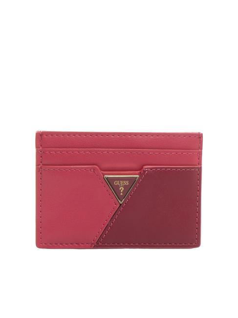 GUESS TRIANGLE LOGO Flat card holder fuchsia multi - Women’s Wallets