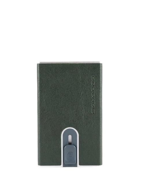 PIQUADRO BLUE SQUARE SPECIAL Leather card holder GREEN - Men’s Wallets