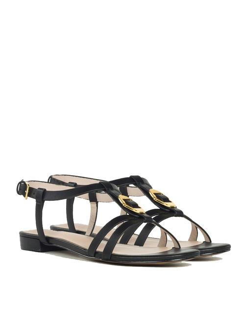 COCCINELLE CHARA SMOOTH Flat leather sandals Black - Women’s shoes