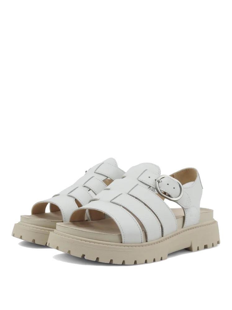 Dr martens kimilah white leather flat sandals hot sale