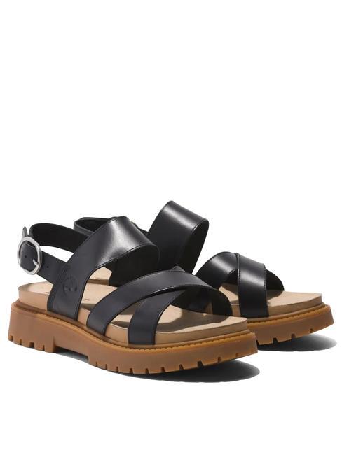 TIMBERLAND CLAIREMONT WAY Leather sandals black full grain - Women’s shoes
