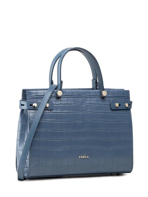 FURLA LADY M St coconut leather tote bag BLUE DENIM - Women’s Bags