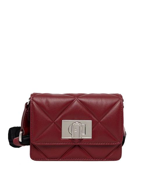 FURLA 1927 Mini quilted leather bag cherry d + black - Women’s Bags