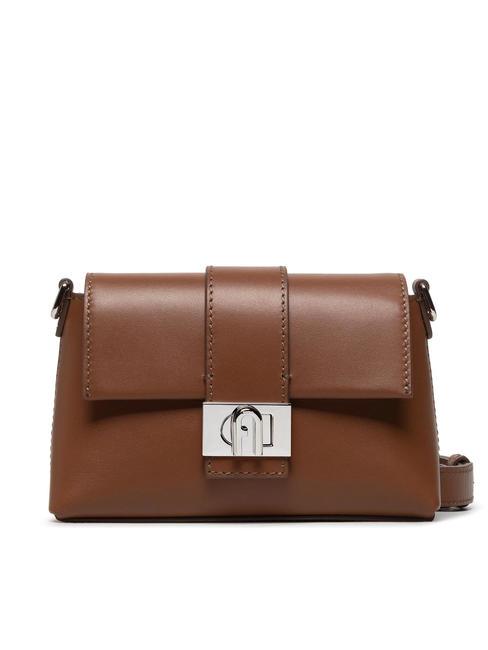FURLA CHARLOTTE Mini leather shoulder bag cognac - Women’s Bags