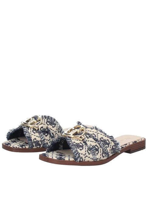 GUESS SYMO  Jeweled canvas sandals Navy blue - Women’s shoes