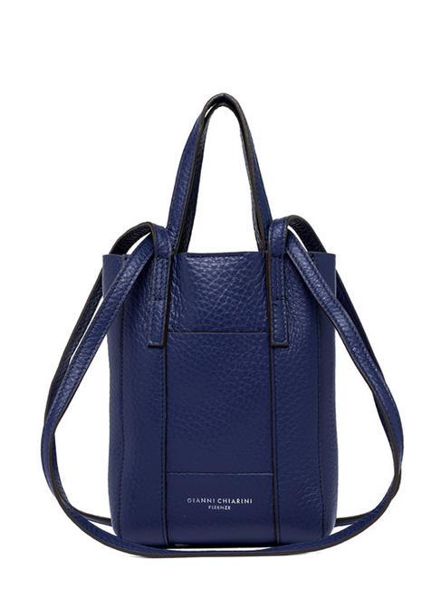 GIANNI CHIARINI SUPERLIGHT Hammered leather bag with double handles galaxy blue-t.moro - Women’s Bags