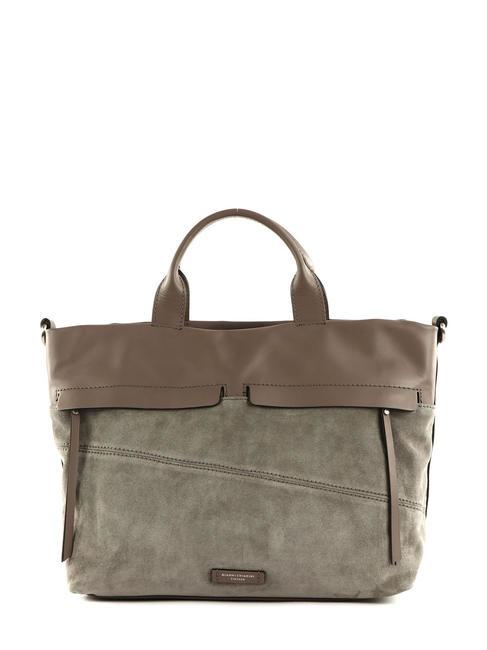 GIANNI CHIARINI DUNA Leather handbag with shoulder strap light grey - Women’s Bags
