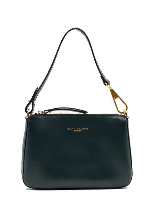 GIANNI CHIARINI BROOKE Small leather bag with shoulder strap deep green - Women’s Bags