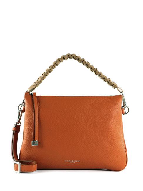 GIANNI CHIARINI MIA Hammered leather bag with shoulder strap juice-nature - Women’s Bags