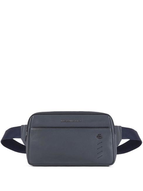 PIQUADRO NABUCCO Leather pouch blue - Hip pouches