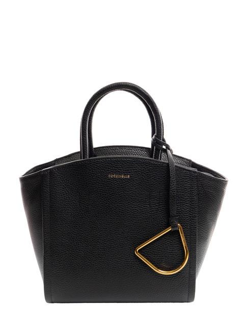 COCCINELLE NARCISSE Small bag in hammered leather Black - Women’s Bags