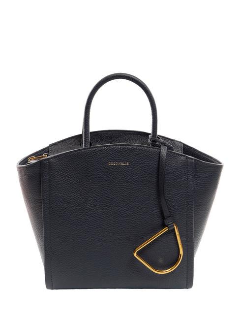 COCCINELLE NARCISSE Small bag in hammered leather midnight blue - Women’s Bags