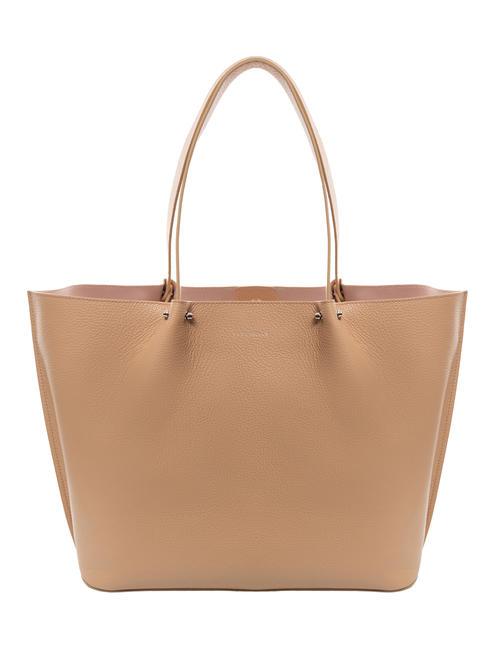 COCCINELLE IVORY Maxi grained leather shopping bag toasted - Women’s Bags