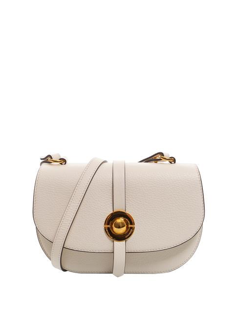COCCINELLE MARGHERITA Saddle bag in hammered leather coconut milk - Women’s Bags