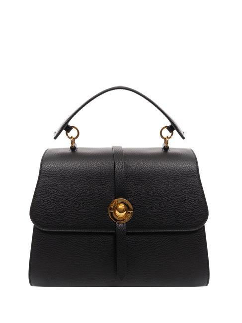 COCCINELLE MARGHERITA Satchel bag in hammered leather Black - Women’s Bags