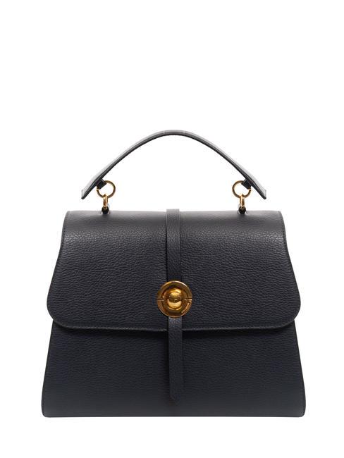 COCCINELLE MARGHERITA Satchel bag in hammered leather midnight blue - Women’s Bags
