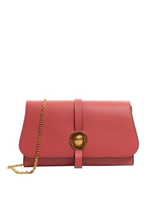 COCCINELLE MARGHERITA Hammered leather bag with chain shoulder strap cranberries - Women’s Bags